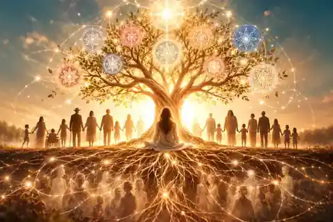 Family tree symbolising family constellations