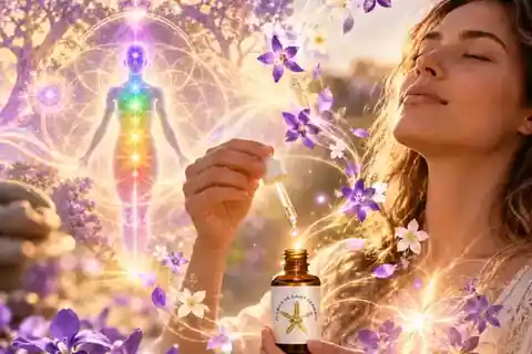 Saint-Germain flower essence bottle held close to the heart