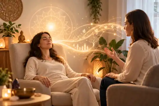 Humanistic hypnosis session at the Crystaluz practice